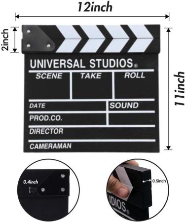 12x11 Wooden Hollywood Movie Clap Board - Black & White Film Clapper Accessory - Buy Online on GoSupps.com