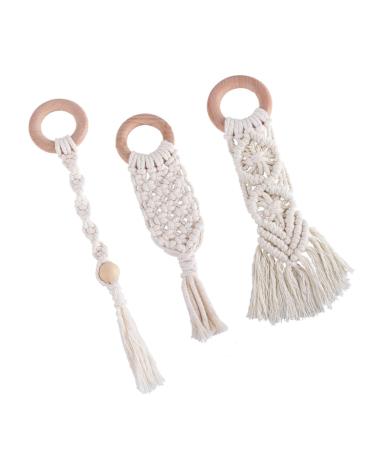 Buy Abaodam 6-Piece Cotton Rope Bite Rings - Toothed Toy & Grinding Rods for Infants | Eco-Friendly Beech Toothstick for Weaving | International Shipping Available - Buy Online on GoSupps.com