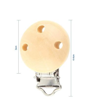 Latrate 10-Piece Wood Pacifier Clip Set | Natural Color Baby Dummy Nipple Holder | Perfect for Pacifier & Toy Attachments | International Shipping Available - Buy Online on GoSupps.com