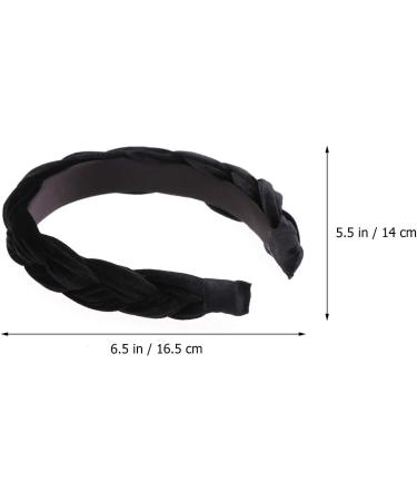 Wide Headband Fashion Suede Braid Headband Handmade Cloth Twist Hairbands for Women Girls (Black) - Buy Online on GoSupps.com