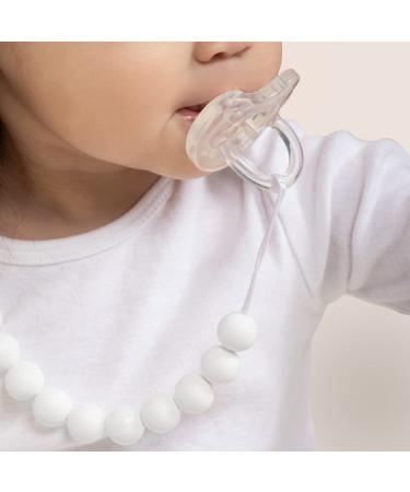 Premium Silicone Pacifier Clip - Safe Holder for Baby and Toddlers - Neutral White - Center Coast Collections - Buy Online on GoSupps.com