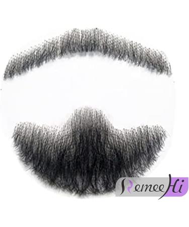 Remeehi Hand-Made Goatee Men's Beard Costume - Black Human Hair Mustache Pretend ZGRong - Buy Online on GoSupps.com