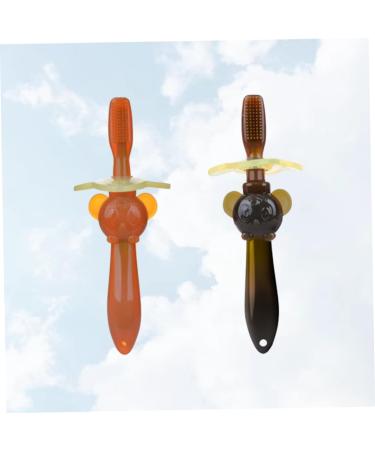 Buy Silicone Combined Toothbrush Set for Children - Soft Bristle Travel & Training Toothbrushes for Oral Care | 2-Pack - Buy Online on GoSupps.com