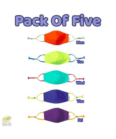 School MaskPack Crayola Kids Mask Set - 5 Reusable Cloth Masks in Cool Colors - Buy Online on GoSupps.com