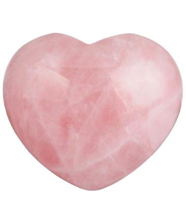 Nupuyai Rose Quartz Heart Palm Worry Stone for Chakra Reiki Healing Crystal Love Stone for Home Decoration 45mm 01-pink/Rose Quartz