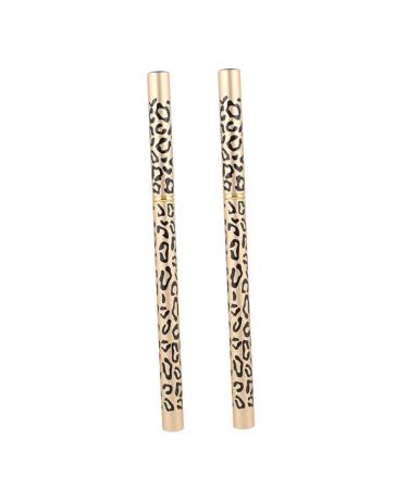 OHPHCALL 2pcs Makeup Eyebrow Pencils Double Head Eyebrow Leopard Eyeliner Pencil Eyebrow Pencil Black 1 count (Pack of 1) Brown