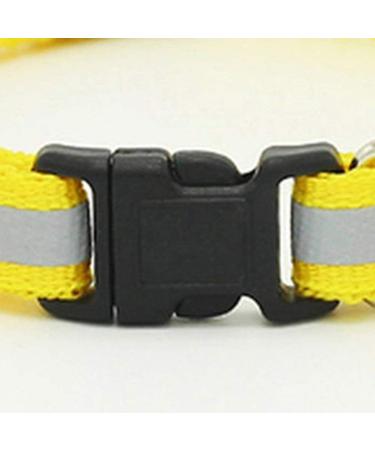 Energetic Adjustable Reflective Pet Collar Safety Release Buckle with Bell for Dog Cat (Yellow) - Buy Online on GoSupps.com