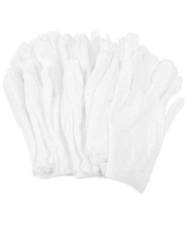 POPETPOP 12 Pairs Washable Cotton Gloves Washable Gloves Elastic Gloves Household Cleaning Gloves Work Watch Gloves Elastic Cotton Gloves Household Cotton Gloves Hand Covers Silver 21x11x7cm
