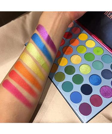 Rainbow Metallic Shimmer Eyeshadow Palette - 39 Shades, Long-Lasting, Waterproof Makeup for Party - Buy Online on GoSupps.com