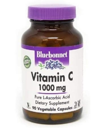 Bluebonnet Nutrition Vitamin C 1000mg - 90 Vegan Capsules | Immune Support & Antioxidant - Buy Online on GoSupps.com