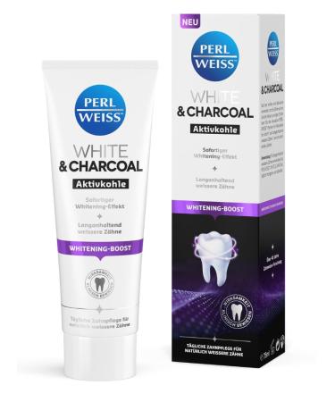 Perlweiss White & Charcoal natural activated carbon gently cleanses with immediate whitening effect 75ml - Buy Online on GoSupps.com