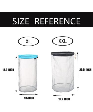 YDYJKI 5 Pcs Ultralight Nylon Mesh Bags Set - Grey | Ideal for Travel, Hiking, Camping - Drawstring Storage Bags - Buy Online on GoSupps.com