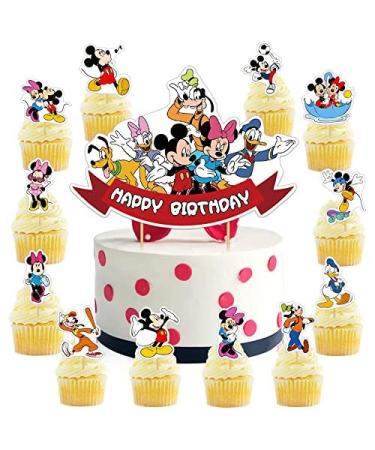 40PCS Cupcake toppers for Kids Birthday Decorations Cute Cake Decorations Party Supplies for Kids Boys Girls