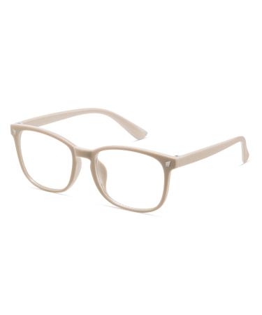 Gaoye Blue Light Blocking Glasses - Fashion Square Fake Eyeglasses Anti UV Ray Computer Gaming Glasses Blue Blockers Glasses for Women/Men (Light Coffee)