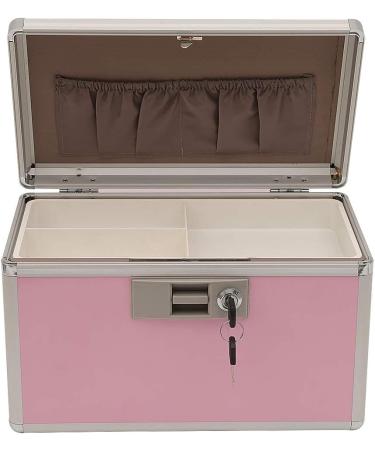 XYDStay Medicine Lock Box Aluminum First Aid Safe Storage Family Medication Cabinet Pink 12.2x7.9x8.2 Inch - Buy Online on GoSupps.com