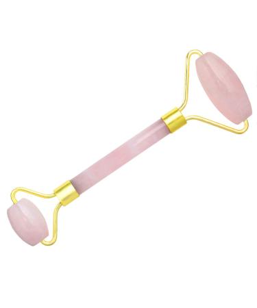 Rockcloud Rose Quartz Natural Crystal Stone Roller Massager for Anti-Aging Wrinkle Healing & Neck Therapy - Double Face & Neck Skincare Tool - Buy Online on GoSupps.com