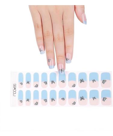  NOOVES NOOVES NAILS Premium Semi-Cured Gel Nail Polish Butterfly Blue | French Design - Buy Online on GoSupps.com