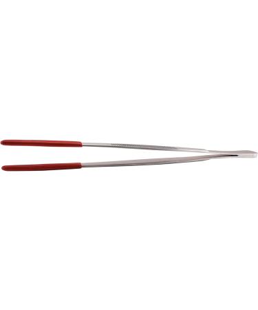 Stainless Steel Feeding Tweezers with Rubber Grip - 30cm Straight for Easy Handling | International Shipping Available - Buy Online on GoSupps.com