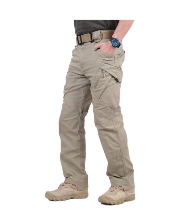 CARWORNIC Gear Men's Assault Tactical Pants Lightweight Cotton Outdoor Military Combat Cargo Trousers Khaki 36W x 30L