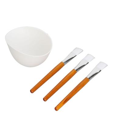 Face Mask Mixing Bowl Set Facemask Mixing Tool Set Mask Bowl Multifunctional Reusable Silicone Face Wooden Brush Set for Oils Moisturizers
