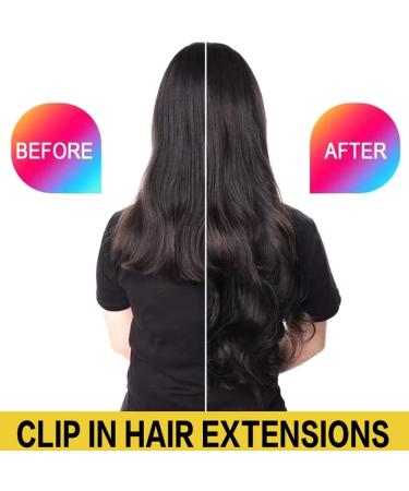 FDEETY Clip in Hair Extensions 22 Inch Set Curly Wave Long Hair Extension Clip ins Wavy Hair Extensions for Women Synthetic Clip on Extension (Dark Brown) - Buy Online on GoSupps.com
