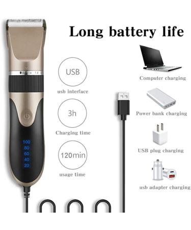 BOKIOESDE Electric Hair Clippers 0.8-2.0mm Rechargeable Barber Man Ceramic Trimmer Low Noise Shaver with Limit Hairbrushes Pink - Buy Online on GoSupps.com