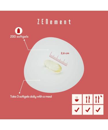 CLA 3000mg Safflower Oil Softgels - 200 Count | Gluten Free Non-GMO | Zenement - Buy Online on GoSupps.com