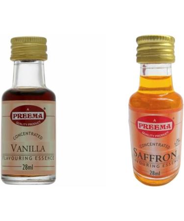 Preema Vanilla Essence - 28ML And Saffron Food Flavouring Essence Preema 28ml Bottle - Buy Online on GoSupps.com