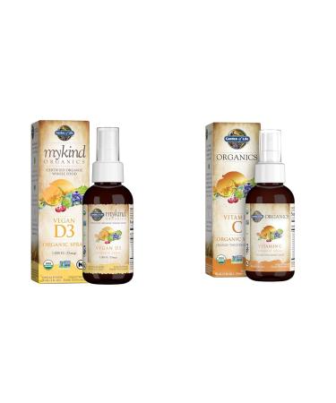 Garden of Life Organic Vegan Vitamin D3 1000 IU Liquid Spray with Vitamin C and Omegas Immune and Skin Health Support