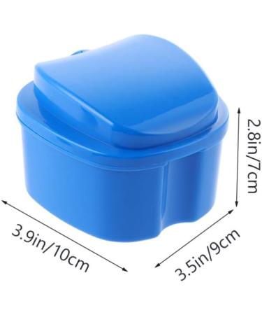 Gleavi 6 STK Denture Storage Box | Dishwasher-Resistant Prosthetic Container for False Teeth | White & Blue | 10x9x7cm | 2 Pack - Buy Online on GoSupps.com