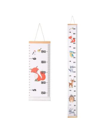 Xinzistar Height Chart for Kids Canvas Wall Hanging Growth Chart Nursery Height Measuring Ruler for Baby Boys Girls Children Bedroom Decoration (Animals)