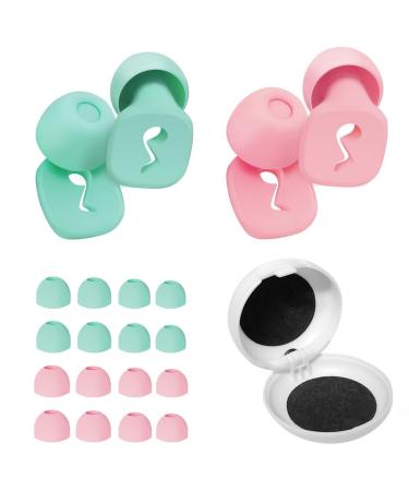 Noise Cancelling Ear Plugs for Sleeping 2 Pair Ear Plugs Concert Ear Plugs Swimming Ear Plugs Silicone Ear Plugs for Swimming Sleeping Concert & 32dB Kids and Adults Hearing Protection