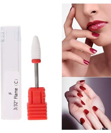 Ceramic Nail Drill Bits for Thick Nails - Round Flat Head Podiatry Burr for Manicure & Pedicure - Red - Buy Online on GoSupps.com