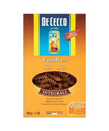 De Cecco Whole Wheat Cecco Fusilli 500G (Pack of 4)