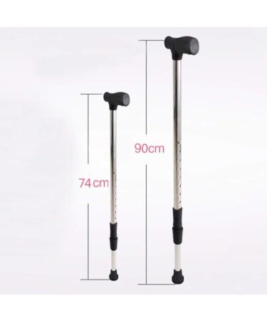 Walking Stick Aluminum Alloy Non Slip Crutch Elderly Height Adjustable Telescopic Cane Long Handle Walker Silver Silver Practical Elegant - Buy Online on GoSupps.com