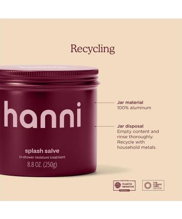 HANNI Splash Salve Body Mask, In-Shower Moisturizer with Coconut, Jojoba, Shea Butter & Glycerin, Deep Conditioning for All Skin Types, 250 mL / 8.8 oz Sparkling Palmarosa (Original) - Buy Online on GoSupps.com