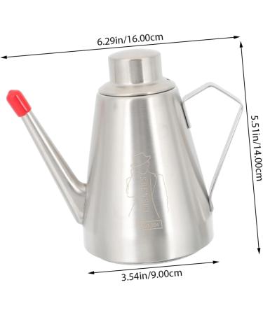 Zerodeko 2pcs Stainless Steel Oil Pot Stainless Steel Container Kitchen Sauce Bottle Oil Container Practical Oil Dispenser Grease Filter Olive Oil Dispenser Bottle Seasoning Washable 16x14cmx2pcs Silverx2pcs - Buy Online on GoSupps.com
