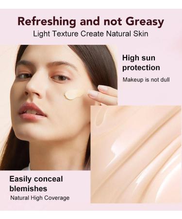 3 in 1 whitening sunscreen foundation concealer sunscreen foundation moisturizing foundation natural face sunscreen concealer foundation - Buy Online on GoSupps.com