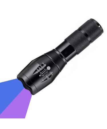 UV Torch WESLITE 365nm & 395nm Ultraviolet Flashlight Dual UV Torches Multifunctional Blacklight Zoomable Pet Urine Detector Document Verification Scorpions Art Photography (Not Included Battery)