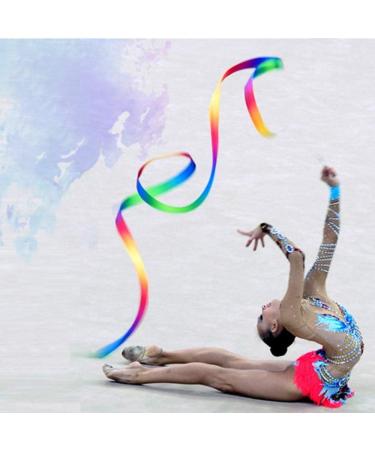 Ceqiny 5pcs Dance Ribbons with Wand - 2 Meters Rhythmic Gymnastic Rainbow Streamers for Talent Shows and Baton Twirling | Assorted Colors - Buy Online on GoSupps.com