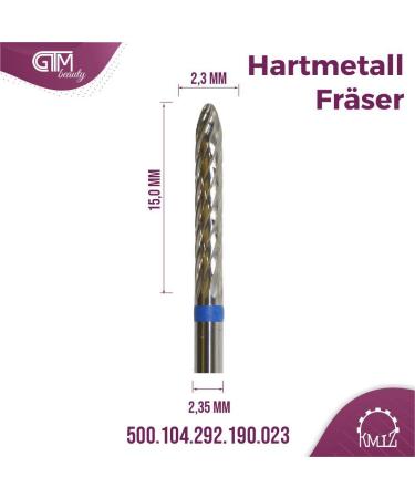 KMIZ Professional Hard Metal Milling Cutter - Blue Ring 500.104.292.190.023 | SCHREIER Nail Drill Bit for Gel & Acrylic Manicure/Pedicure - Buy Online on GoSupps.com