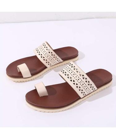 Women's Big Toe Bone Corrector Sandals - Beige Half Drag Summer Flats for Beach Travel & Walking Slippers Sizes 41-43 EU - Buy Online on GoSupps.com