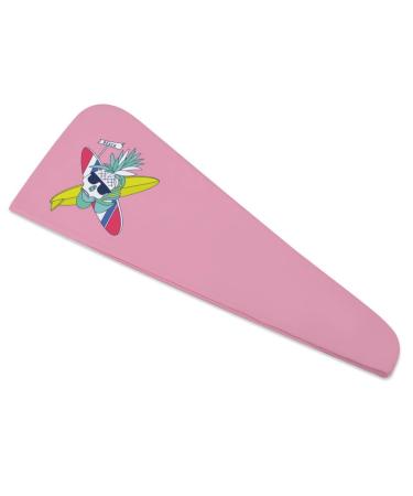 Surfboard Skull Pineapple Microfiber Hair Towel Wrap for Women 10 Inch X 26 Inch Super Absorbent Hair Turban with Button