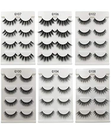ZATTHU 3D Eyelashes 4 Pairs of Handmade Eyelashes Natural Thick Eyelashes Set Eyelash Eyelashes-G109 - Buy Online on GoSupps.com