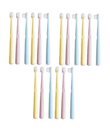 Minkissy 18 STK children's toothbrush toothbrush with dental floss household toothbrush sensory toothbrush daily toothbrushes made of plastic teeth pp baby manual toothbrush bag 1 piece (1 Pack) different colors x 3 pieces
