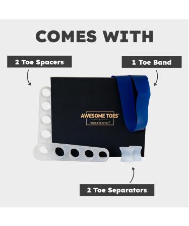 Buy Awesome Toes Spacers & Separators Kit | Fast Relief for Hammertoe & Bunions | Includes Toe Stretch Band & Individual Spacers | Ideal for Walking Running & Yoga | International Shipping - Buy Online on GoSupps.com