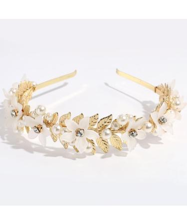 TQUXNGA Delicate Leaf Shape Hair Hoop Baroques Style Girl Woman Taking Photo Headbands Wedding Party Pearl Leaf Shape Headbands - Buy Online on GoSupps.com