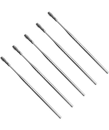 KALLORY 5pcs Ear Wax Scoop Kit - Ear Cleaner Spring Tool Ear Spoon Silver Wax Remover - Buy Online on GoSupps.com