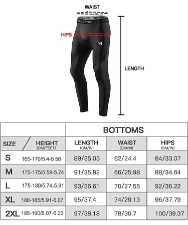 MEETYOO Men's Compression Pants Black Medium | Cool Dry Sports Workout Running Tights - Buy Online on GoSupps.com