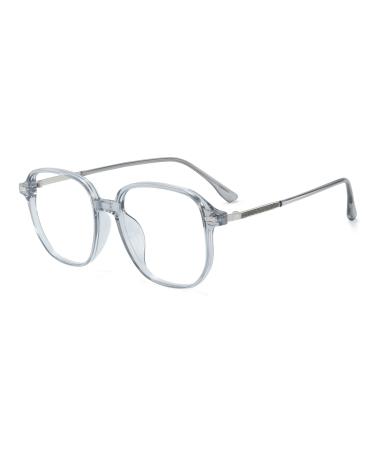GUDVUE Blue Light Glasses Computer Reading/Gaming/TV/Phones Glasses for women/men Anti Glare/UV400/Eye Strain Grey/Silver Grey/Silver Clear
